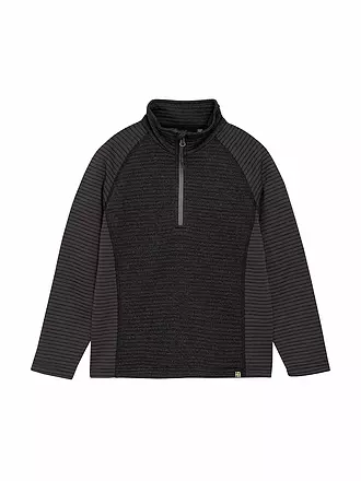 COLOR KIDS | Zipshirt termico da bambino in pile a righe | schwarz